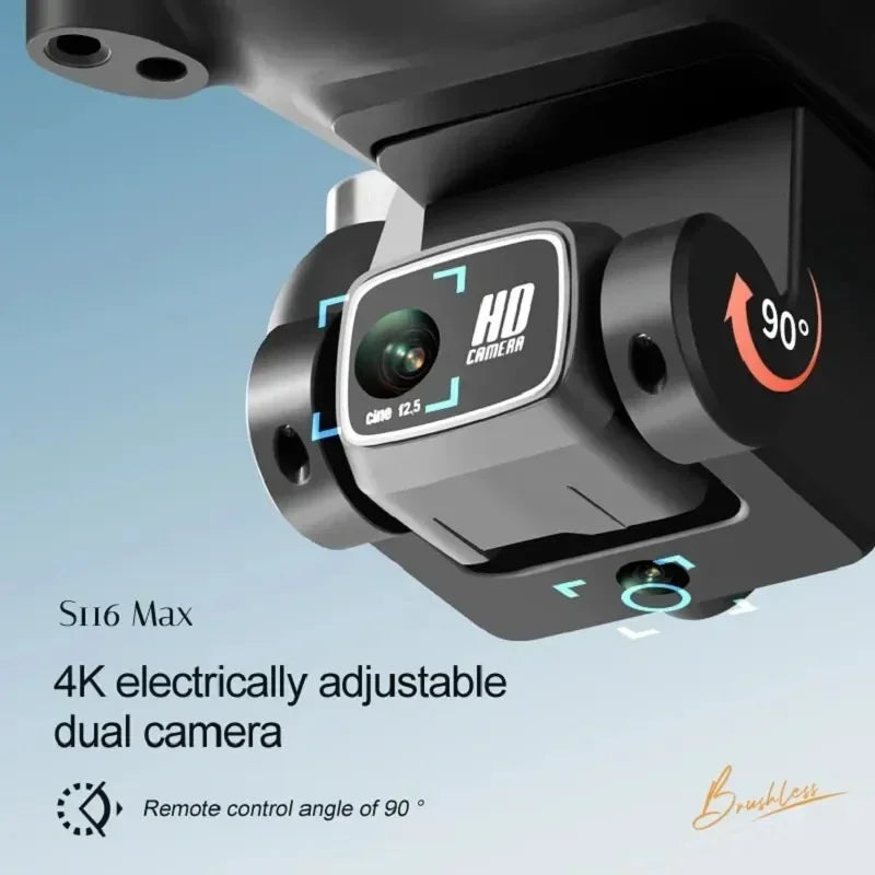 S116 Max Drone with 3 Batteries 8K Dual Camera and Obstacle Avoidance