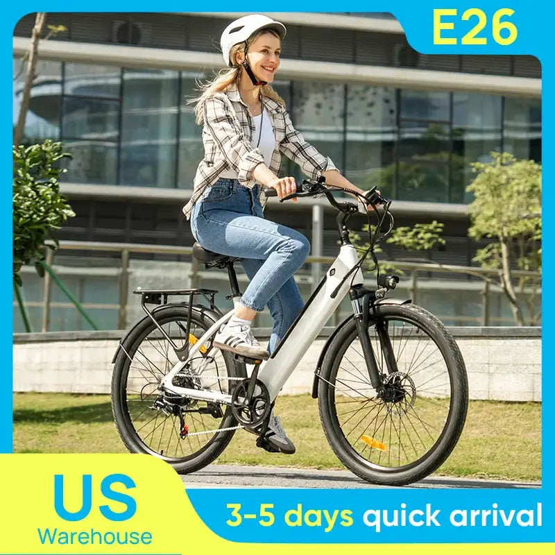 Peak 750W E26 Electric Bike for Adults | 48V 10.4Ah Removable Battery, Top Speed 20MPH, 26''X2" Standard Tire, 7-Speeds by Beastly Survival Outlet