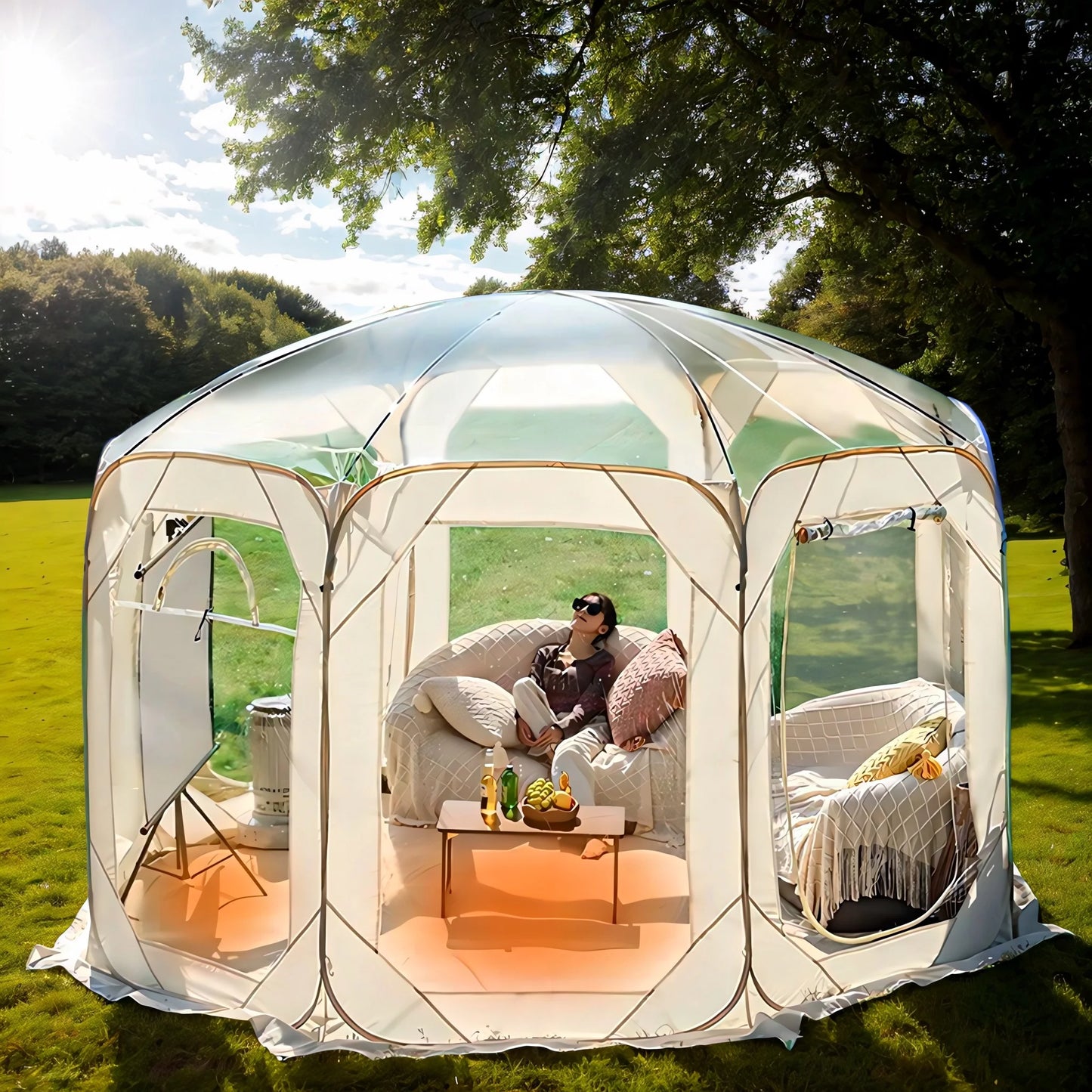 Outdoor Transparent Bubble Tent Waterproof Camping Shelter 9 Square