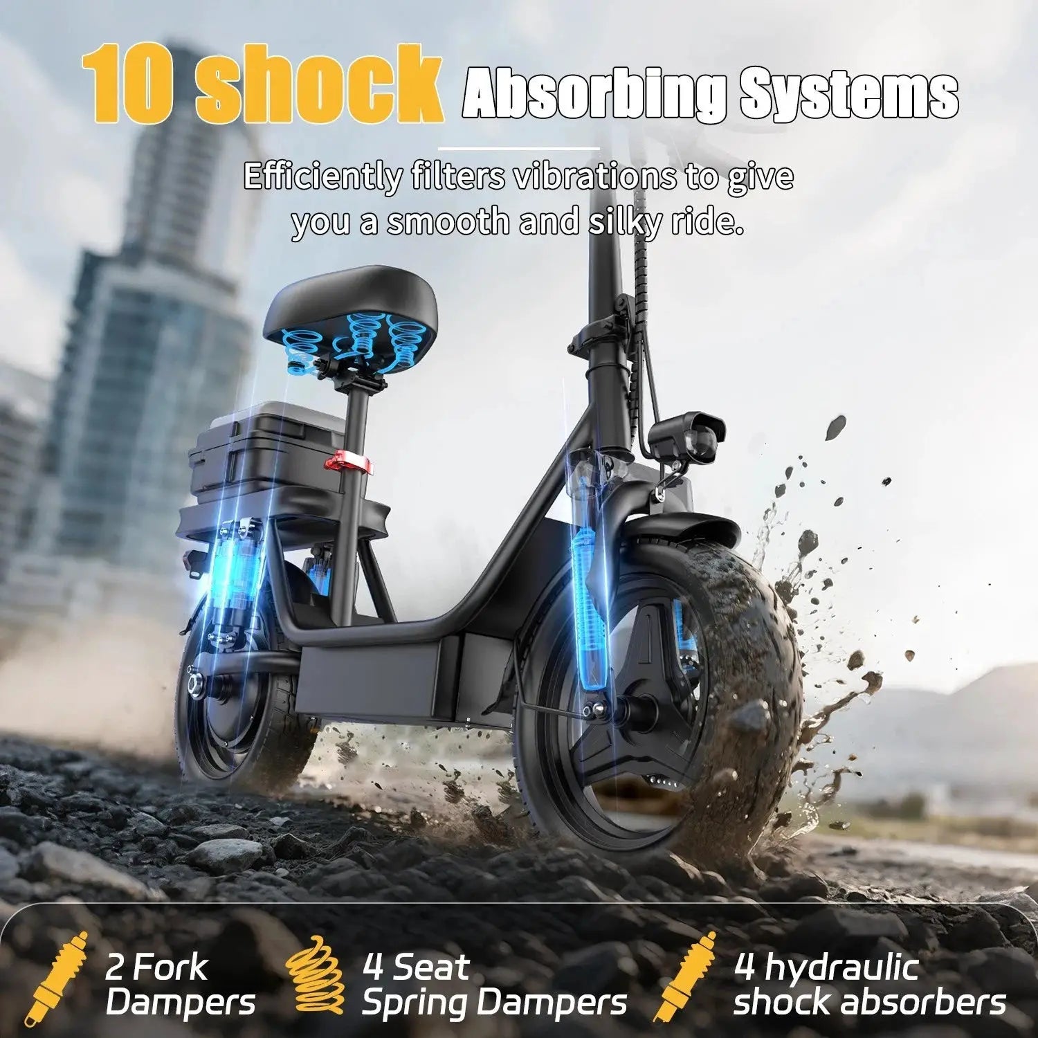 UPlee GQ8 Electric Bike For Adults, Folding Electric Bike, 500W Peak Motor, Scooter EBike With 14" Tire 48V 15AH Battery by Beastly Survival Outlet