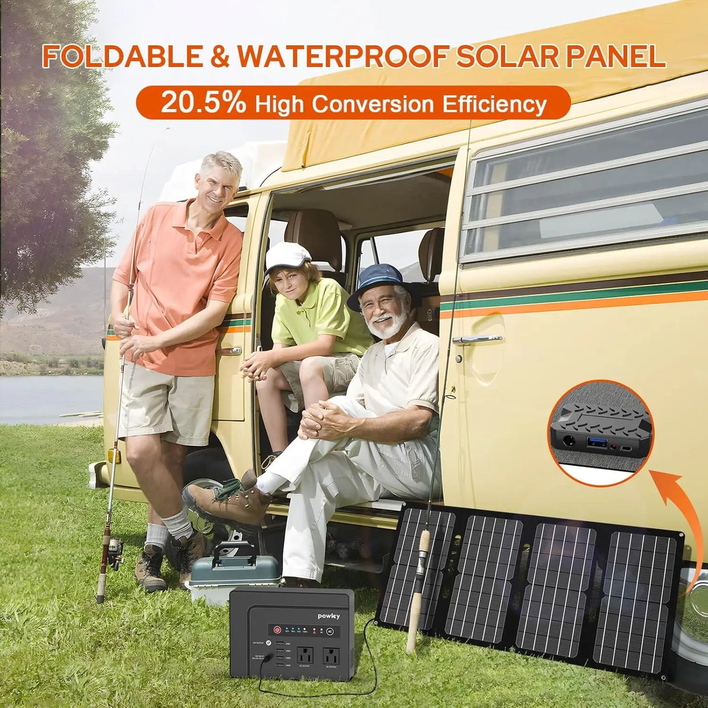 200W Portable Power Station with 40W Solar Panel for Camping