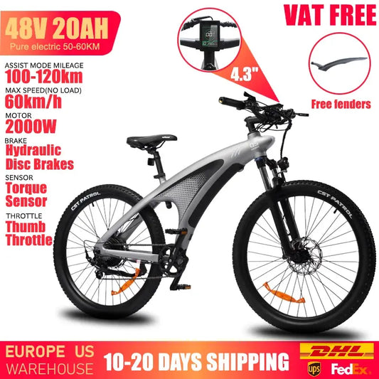 HUANCI Q5 Electric Bikes for Adults 1000W 48V 13AH Ebikes E Bikes Electric Bicycles 50km/h Electric Dirt Bike Electric E Bikes by Beastly Survival Outlet