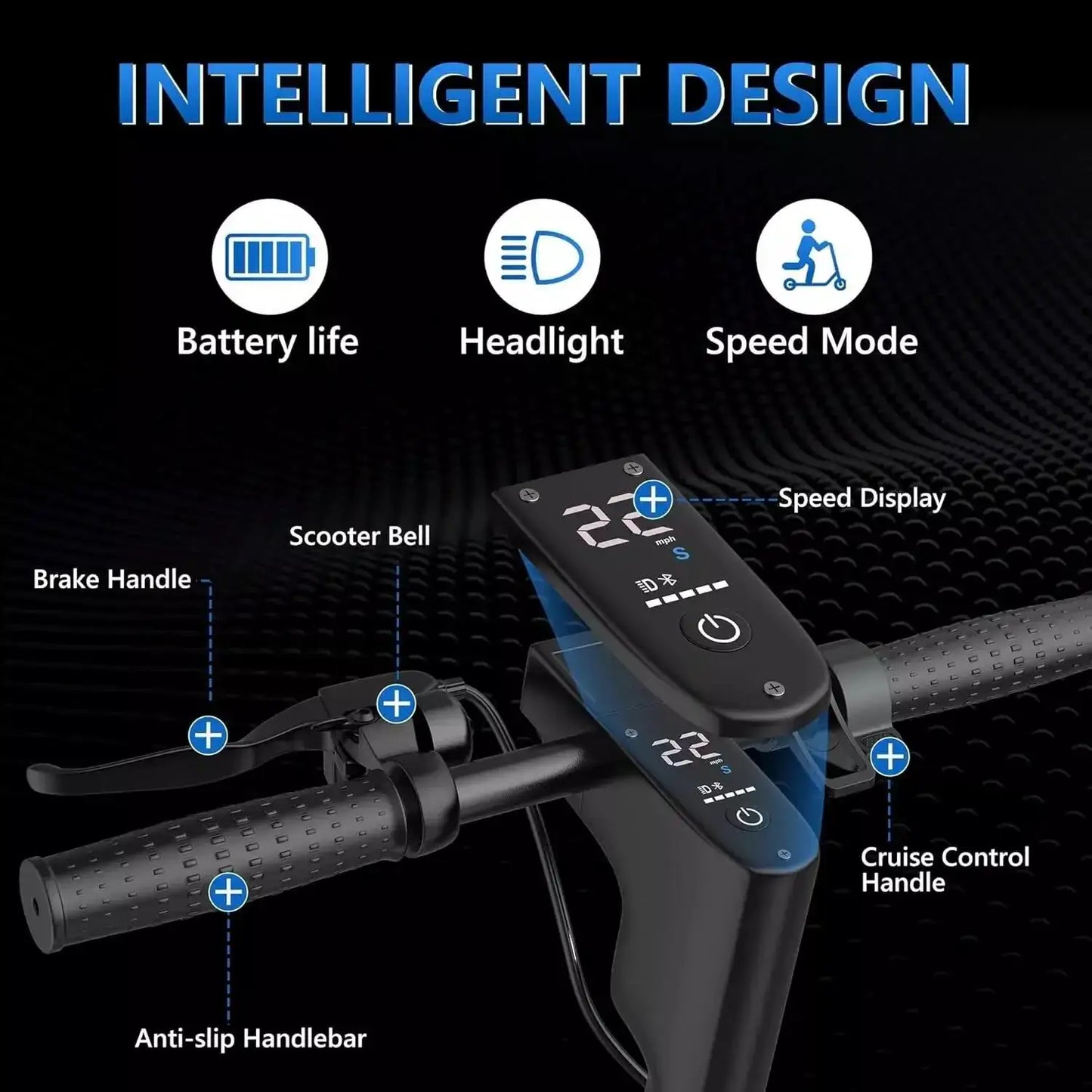 AOVOPRO ESMAX Electric Scooter 500W 22mph Adult APP Smart Scooter 28miles Shock-absorbing Anti-skid Folding Electric Scooter by Beastly Survival Outlet