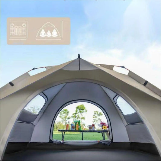 Outdoor Sunshade Camping Tent with Two Doors and Windows