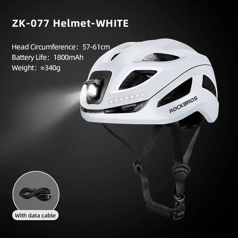 ROCKBROS Cycling Light Helmet Type-C Charging Electric LED Front Light Helmet Night Cycling Safety Helmet Bicycle Scooter Helmet by Beastly Survival Outlet ROCKBROS Cycling Light Helmet Type-C Charging Electric LED Front Light Helmet Night Cycling Safety Helmet Bicycle Scooter Helmet Beastly Survival Outlet