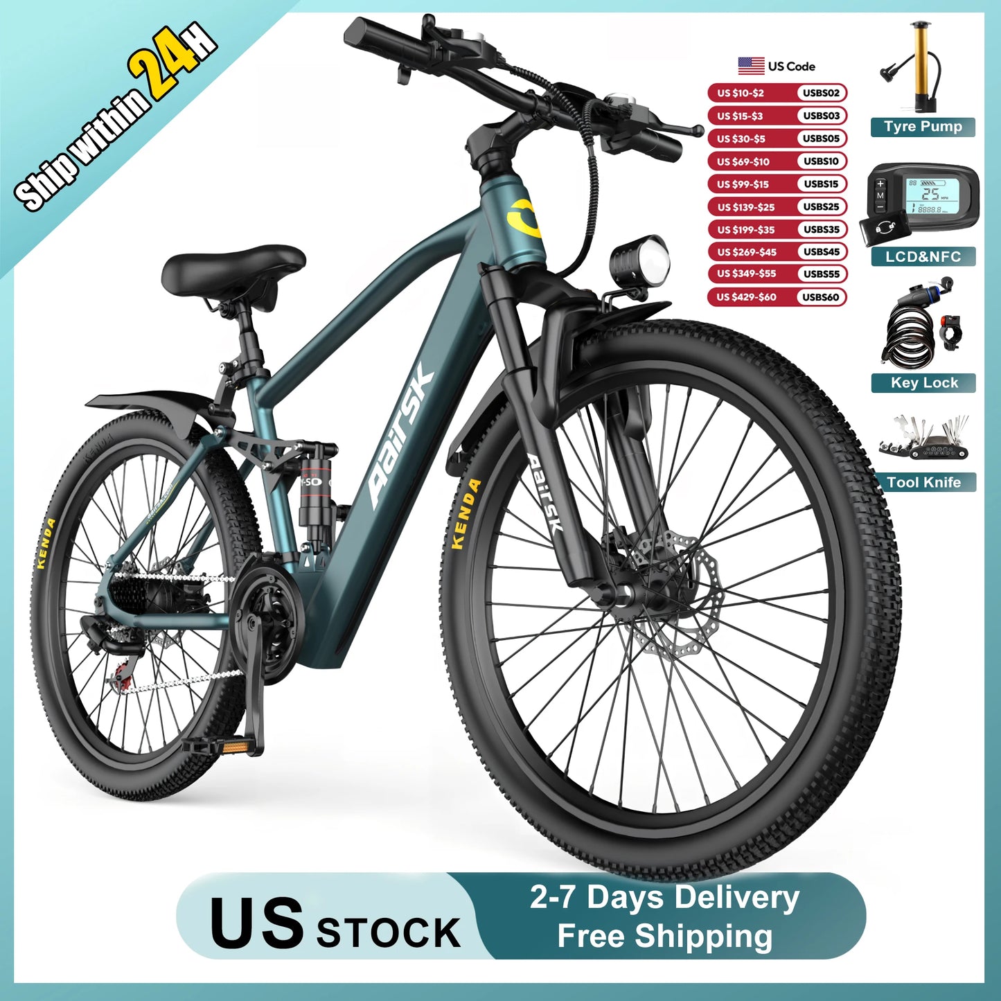 750W Adults Electric Bike 36V 468Wh 26 Or 24 Inch Tires