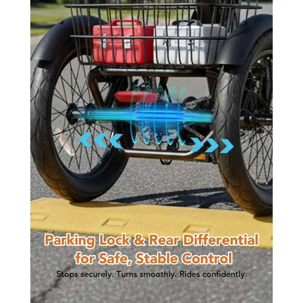 Triker Electric Bike, Peak 750W/1200W Brushless Motor Folding Trike Ebike, 499Wh Removable Battery, Step-Thru 3, Customized by Beastly Survival Outlet