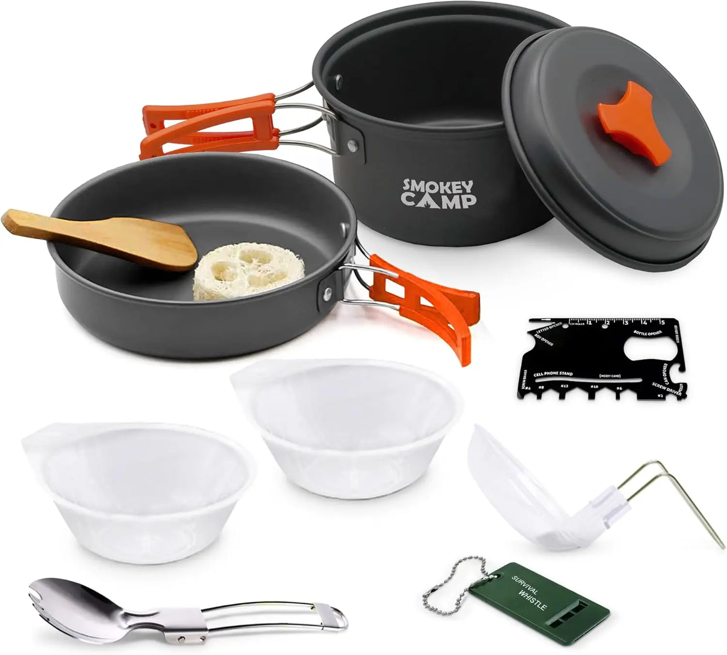 All In One Camping Cookware Mess Kit With Stove And Pots Set