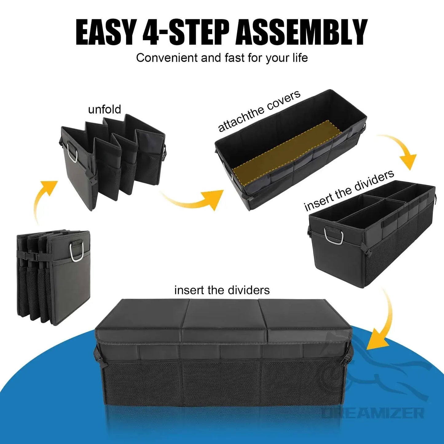 Car Organizer Trunk Storage Bag Large Capacity Auto Multiues Tools Storage Box Bag Stowing Tidying Car Trunk Organizer Bag by Beastly Survival Outlet