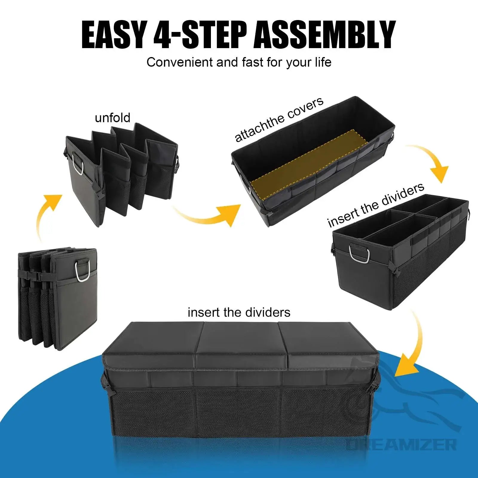 Car Organizer Trunk Storage Bag Large Capacity Auto Multiues Tools Storage Box Bag Stowing Tidying Car Trunk Organizer Bag by Beastly Survival Outlet