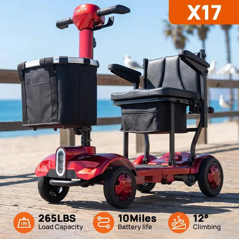 Folding Mobility Scooter for Seniors, 270W 4‑Wheel Electric Mobility Scooter, 10 Miles Range, Portable Travel Wheelchair Scooter for Adults Elderly by Beastly Survival Outlet Folding Mobility Scooter for Seniors, 270W 4‑Wheel Electric Mobility Scooter, 10 Miles Range, Portable Travel Wheelchair Scooter for Adults Elderly Beastly Survival Outlet