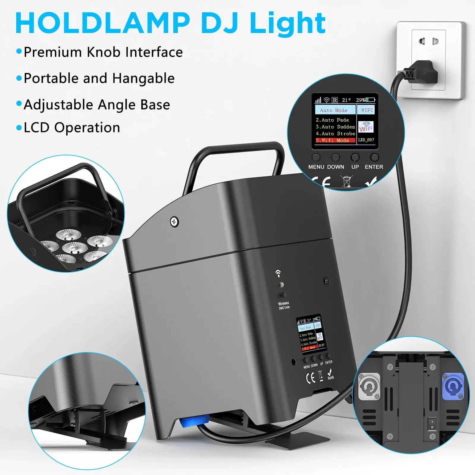 U'King 4PCS 6x18W 6IN1 RGBAW+UV Par Light with Bag DMX Remote Control WiFi Par Light Wireless LED Stage Light for DJ Bar Party by Beastly Survival Outlet
