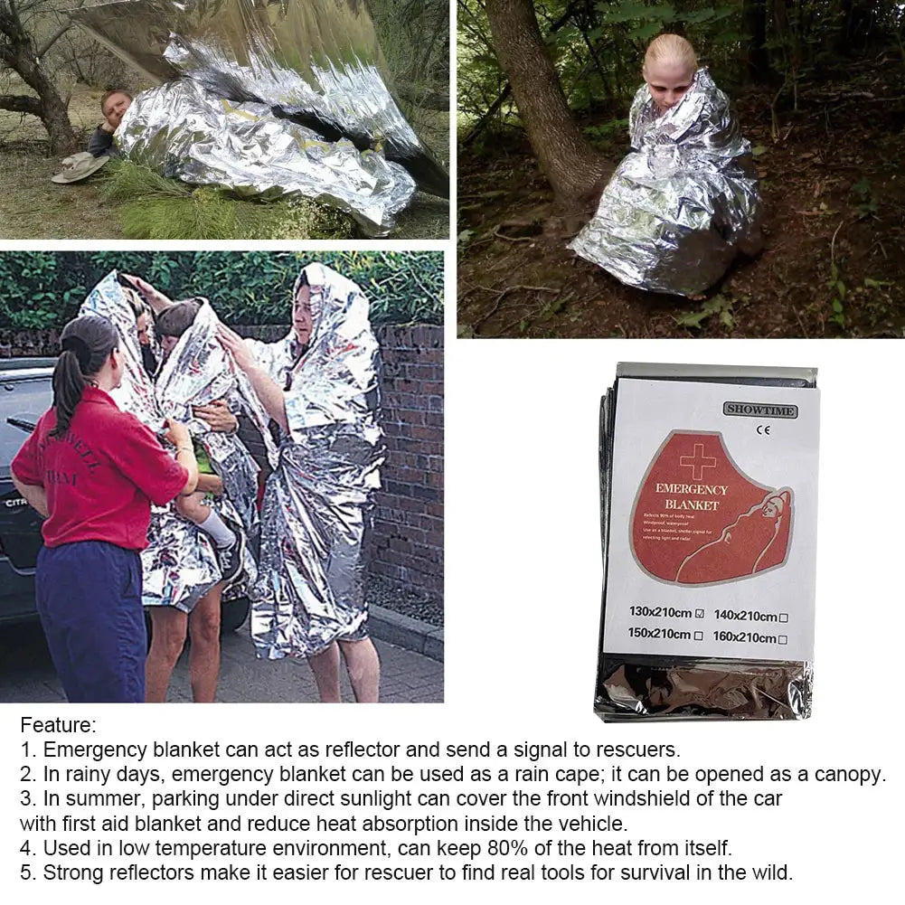 Gigantic 130x210cm Space Blanket Mylar Thermal For Emergency by Beastly Survival Outlet