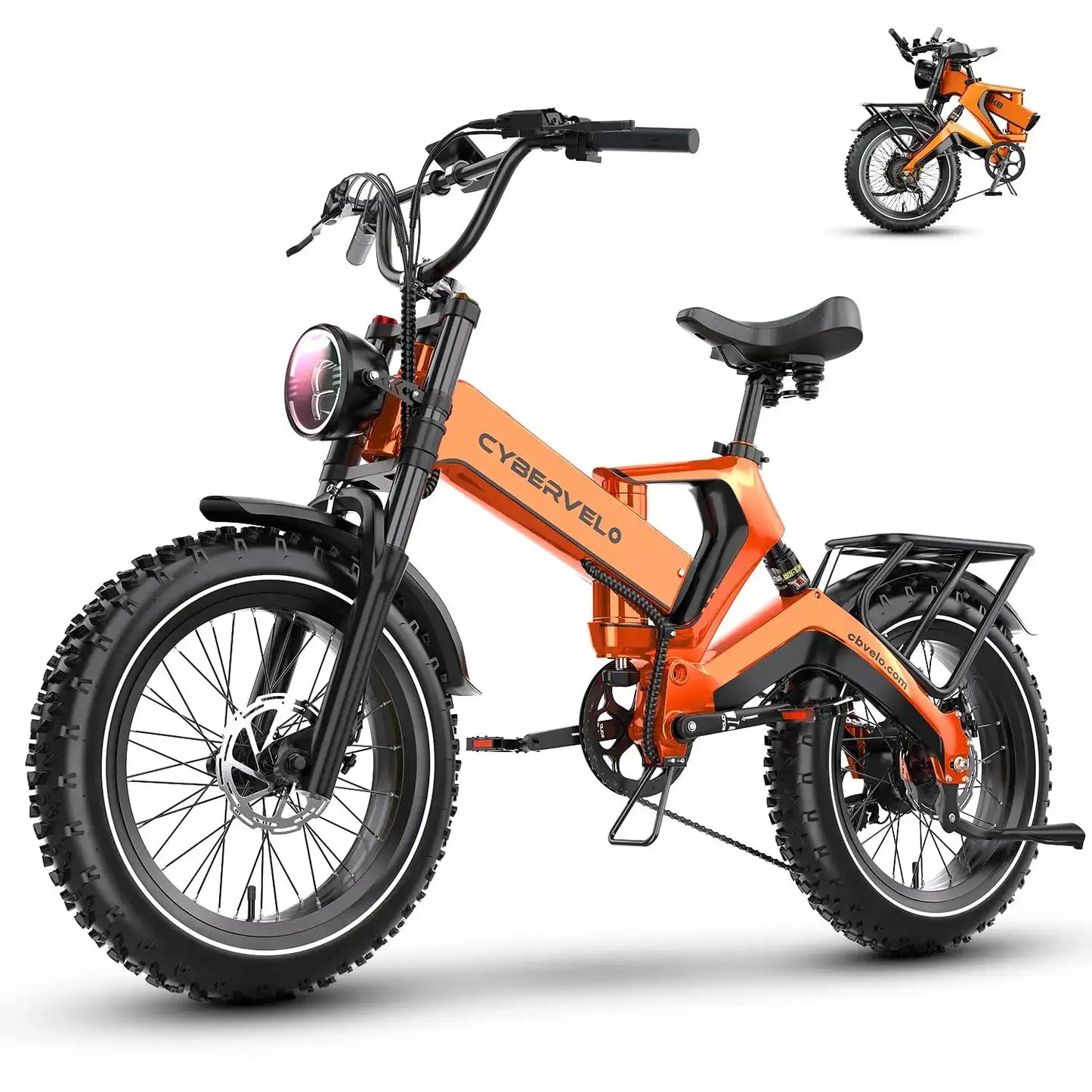 Cybervelo 20 Inch Fat Tire 2000W Foldable E Bike EK6 Pro 48V by Beastly Survival Outlet