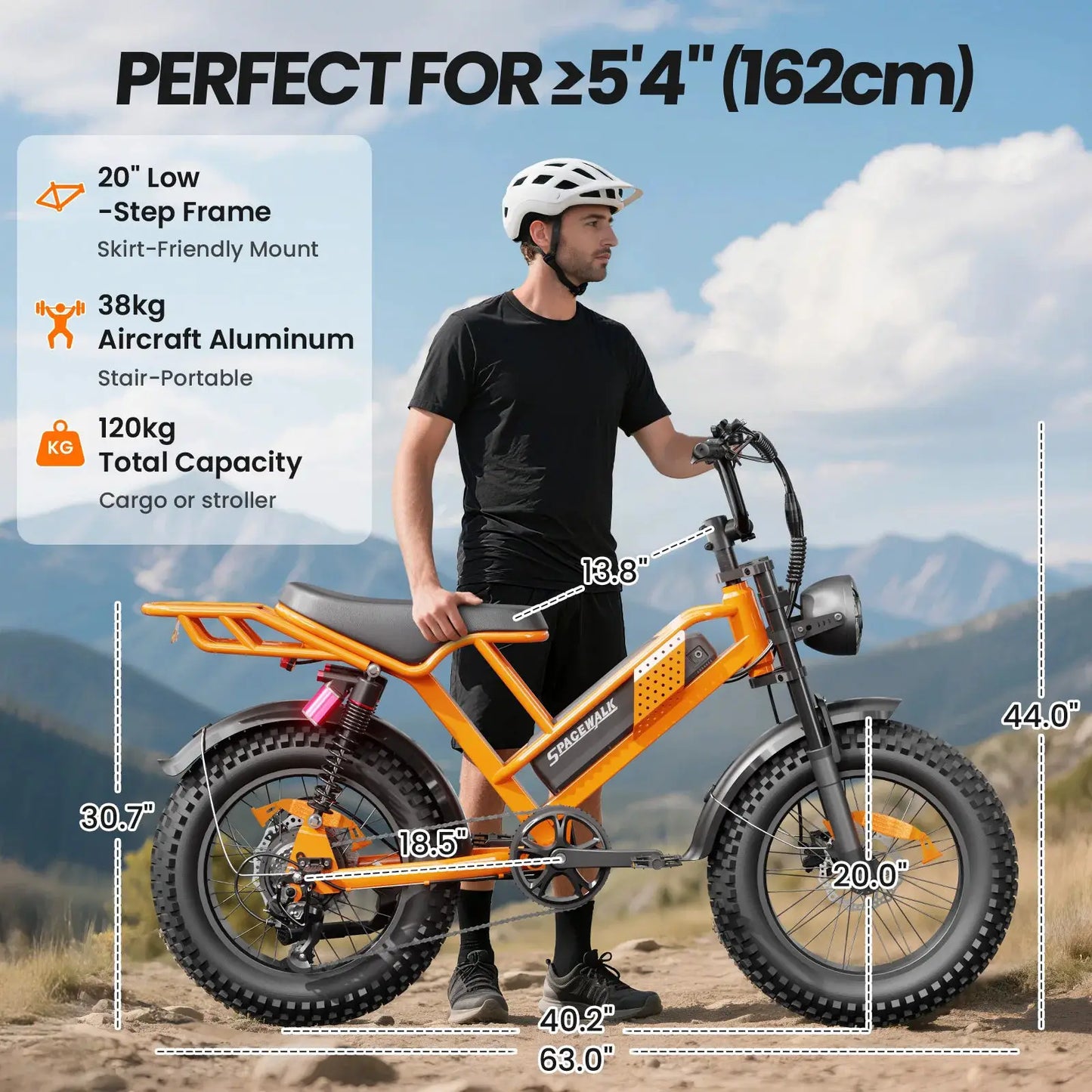 Spacewalk 2000W Electric Dirt Bike for Adults 20×4.0 Fat Tire Electric Bike UL Certified 720Wh Battery 70 Miles Long Range Off Road Mountain E-Bike Full Suspension Electric Bicycle by Beastly Survival Outlet