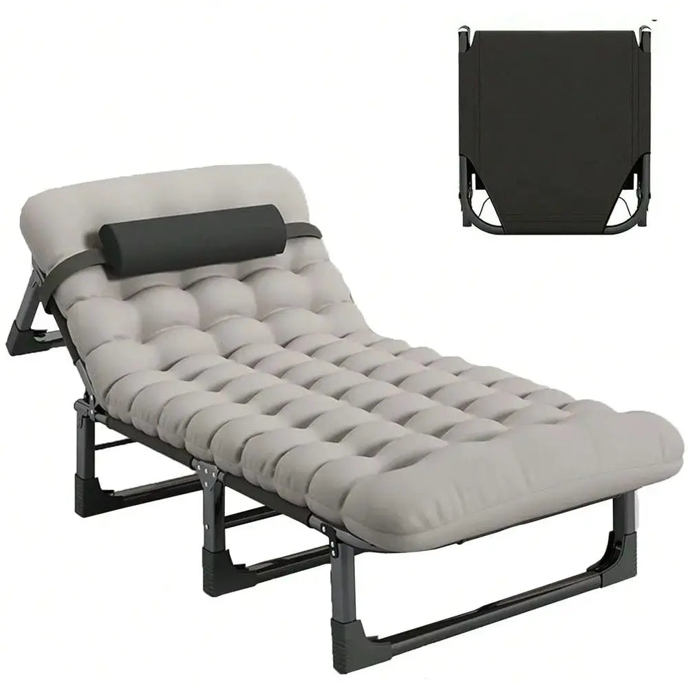 Cot, 4 Positions Adjustable Reclining Folding Camping Cot Sleeping Bed Cots For Adults Outdoor Portable Chaise Lounge Chair W C by Beastly Survival Outlet