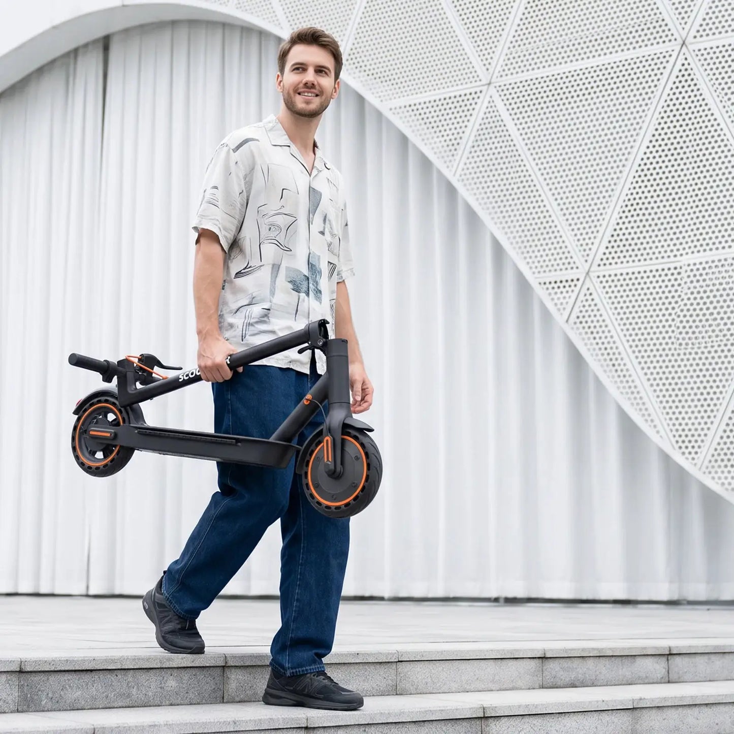 Electric Scooters for Adults, 8.5' Tire, Max 19 Miles and 19 Mph, 550W Foldable E Scooter with Side Light & APP by Beastly Survival Outlet
