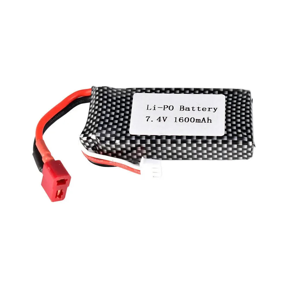 7.4V 1600mAh LiPo Battery and Charger for RC Trucks and Cars
