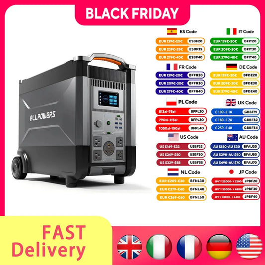 ALLPOWERS R4000 Portable Power Station 3456Wh LiFePO4 Solar Generator Camping by Beastly Survival Outlet