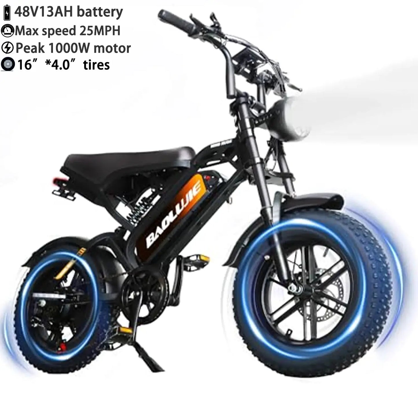 Baolujie Peak Dual Motor Electric Bike 3000W 5000W 48V 38MPH by Beastly Survival Outlet