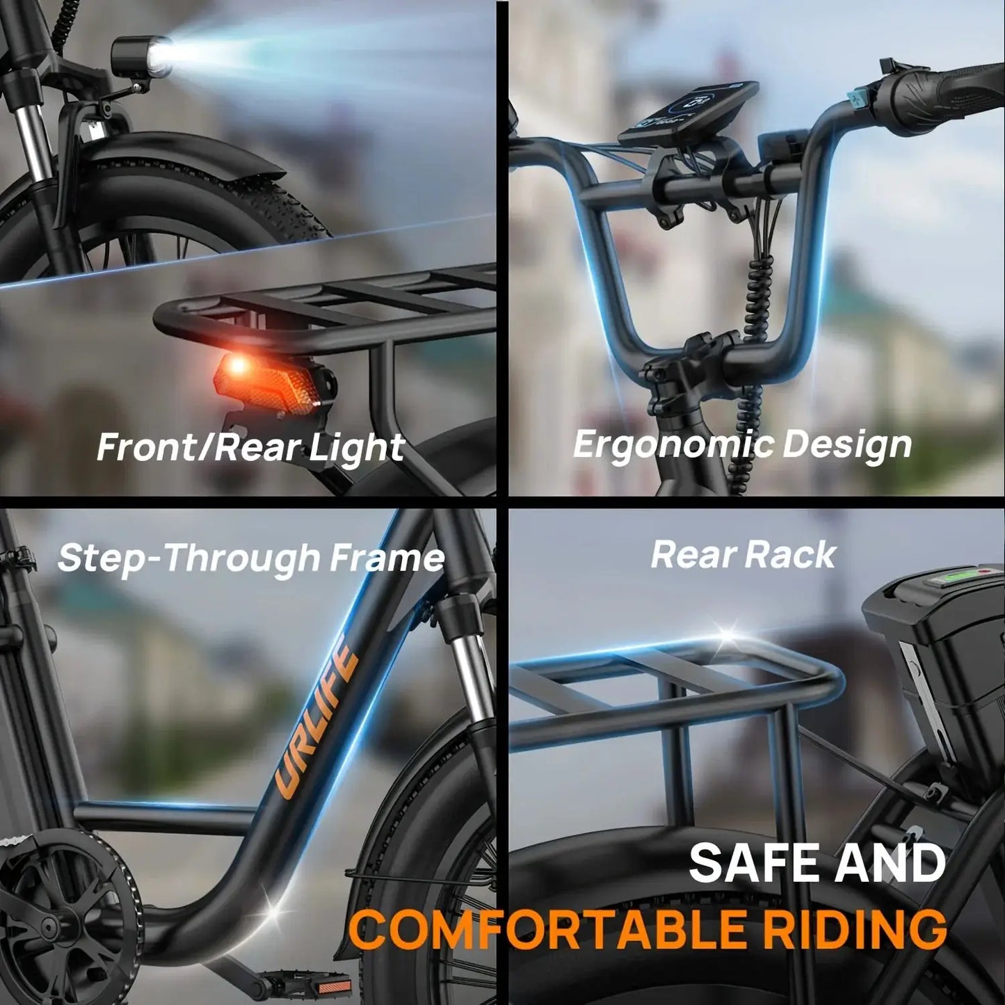 Urlife 1000W E20 Fat Tire Bike 7 Speed 28MPH Dual Disc Brake by Beastly Survival Outlet