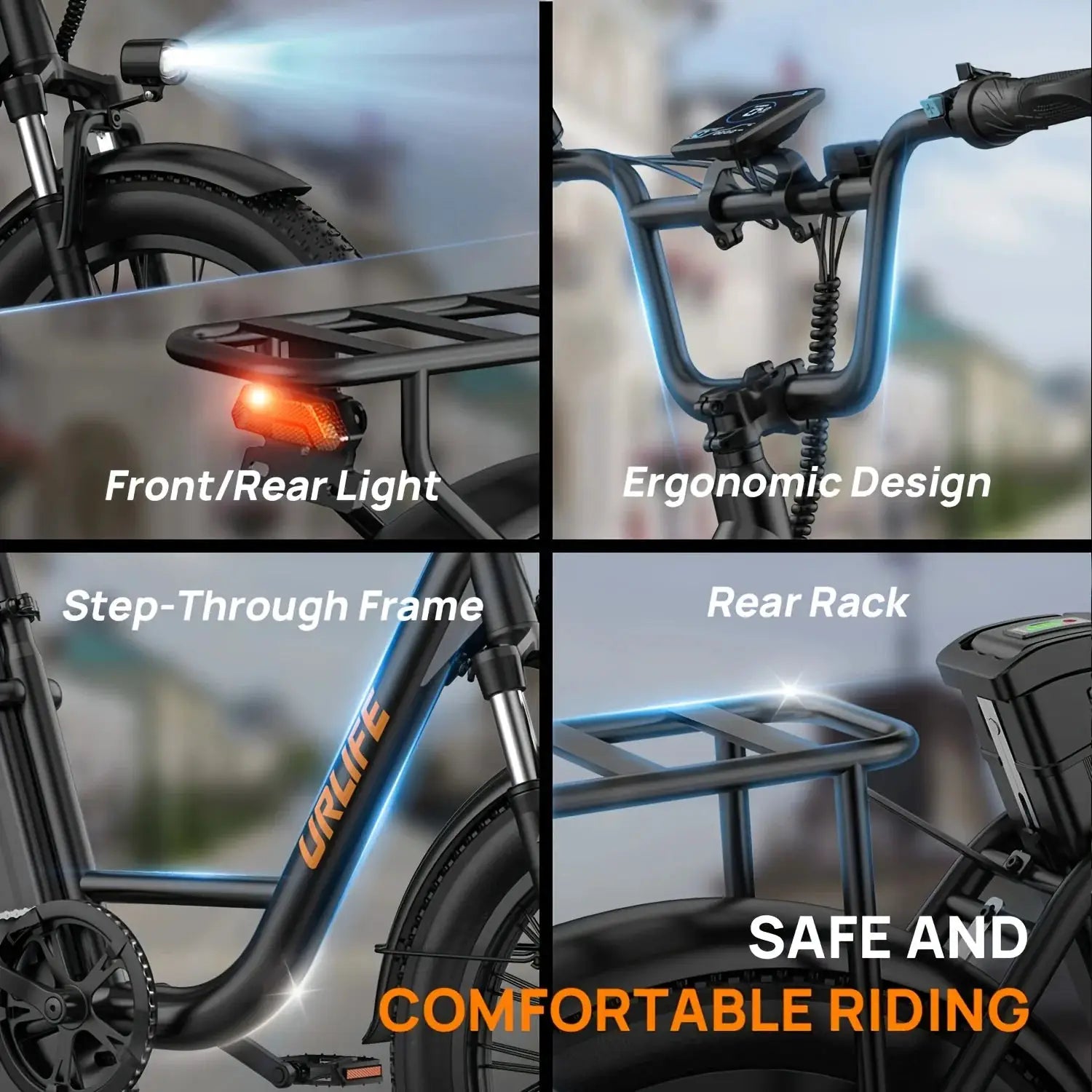 Urlife 1000W E20 Fat Tire Bike 7 Speed 28MPH Dual Disc Brake by Beastly Survival Outlet