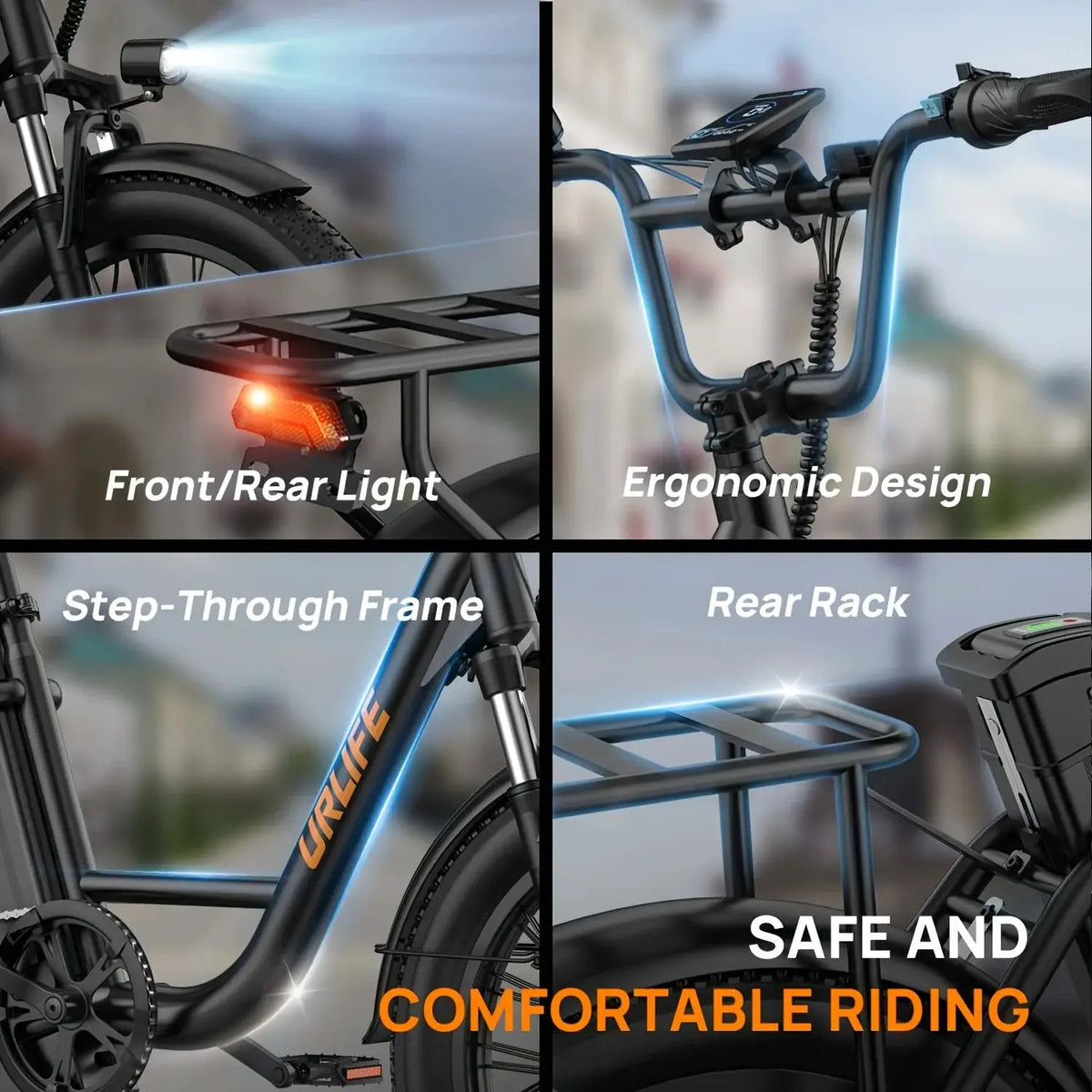 URLIFE 1000W E20 Electric Bike | 48V 13Ah Removable Battery, 28MPH, 20''X3" Fat Tire, 7-Speed E-Bike with Dual Disc Brake by Beastly Survival Outlet