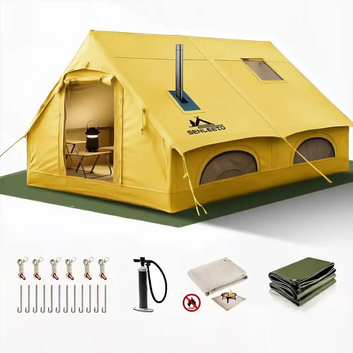 Senleet Inflatable Camp Tent 6to8 Person Waterproof OxfordUKX by Beastly Survival Outlet