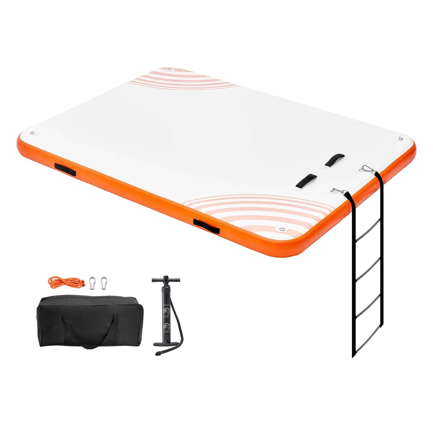 SucceBuy Inflatable Floating Dock Non-Slip Water Floating Dock Mat with Detachable Ladder Floating Platform Island Raft for Pool by Beastly Survival Outlet