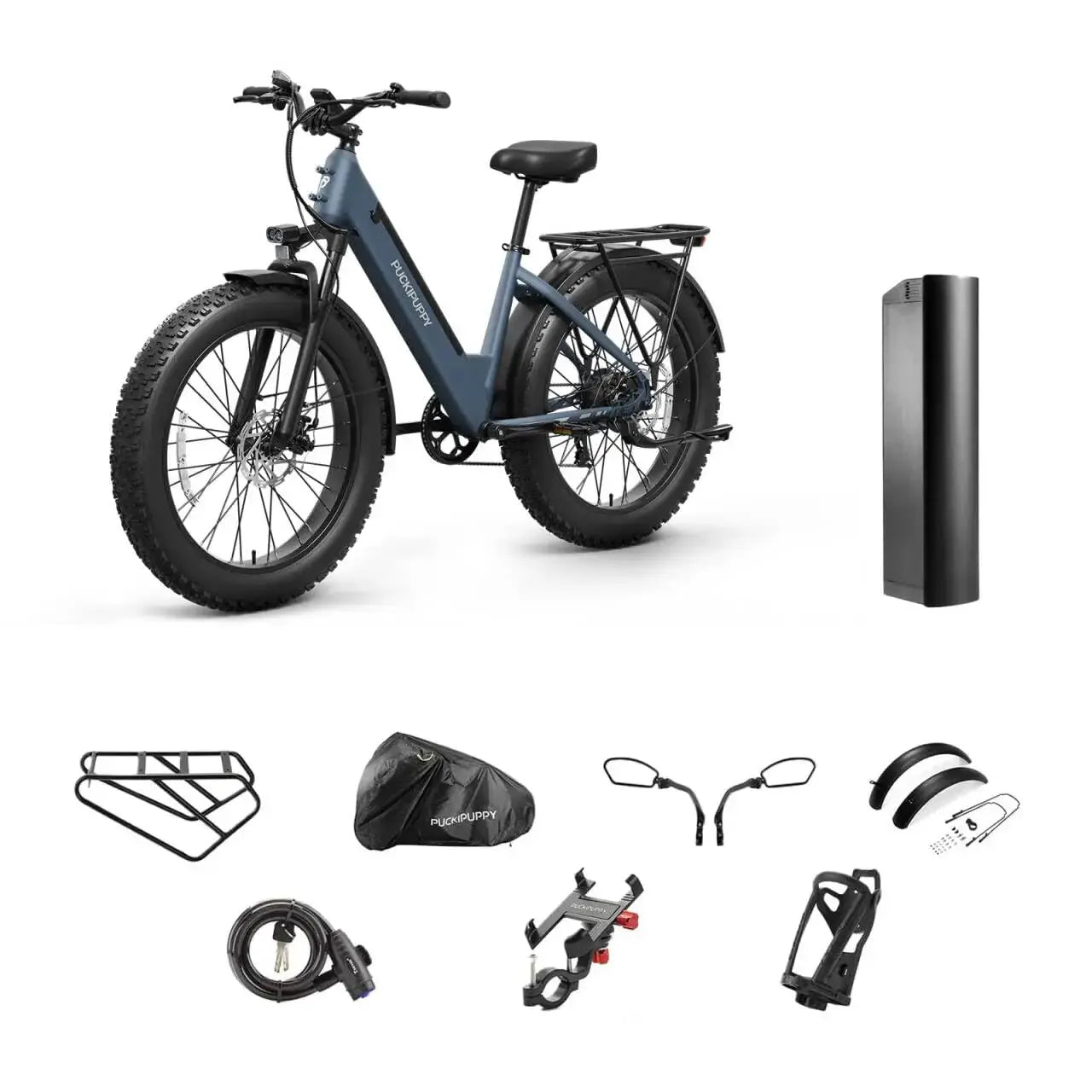 PUCKIPUPPY Samoyed Electric Bike 960W Peak 28MPH Commuter E-Bike All Terrain 26" Fat Tire Electric Bicycle with 2-Year Warranty by Beastly Survival Outlet