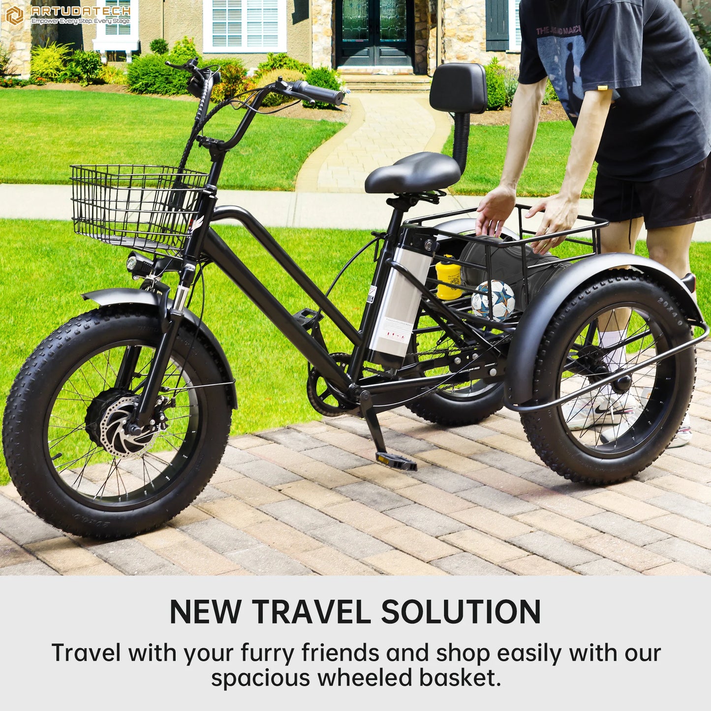 Topteng 500W Electric Snow Tricycle with Fat Tires for Comfort