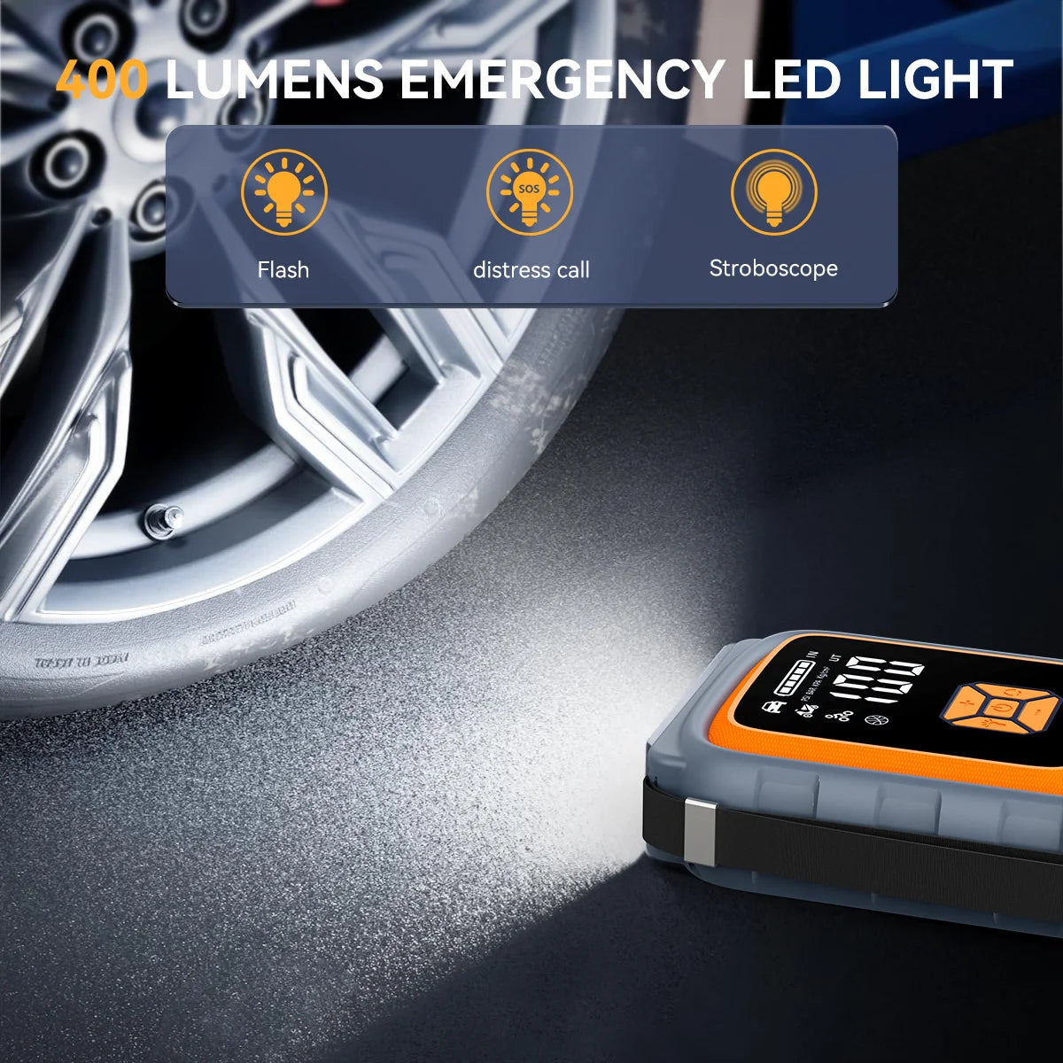 9000A Peak Jump Starter With 150PSI Air Compressor USBQC318W