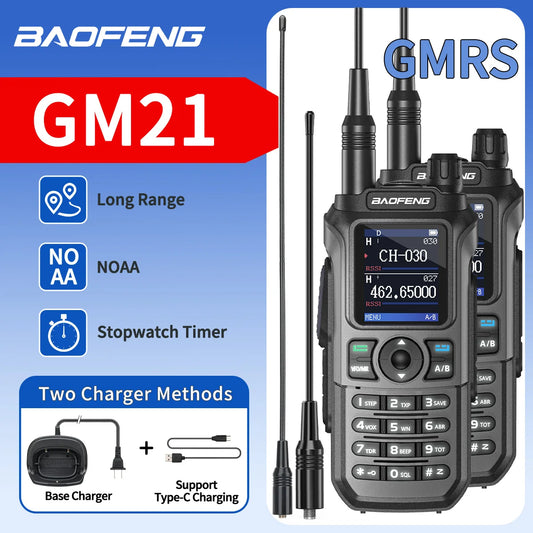 Baofeng GM21 GMRS Walkie Talkie Type C UV21 Pro Ham Radio