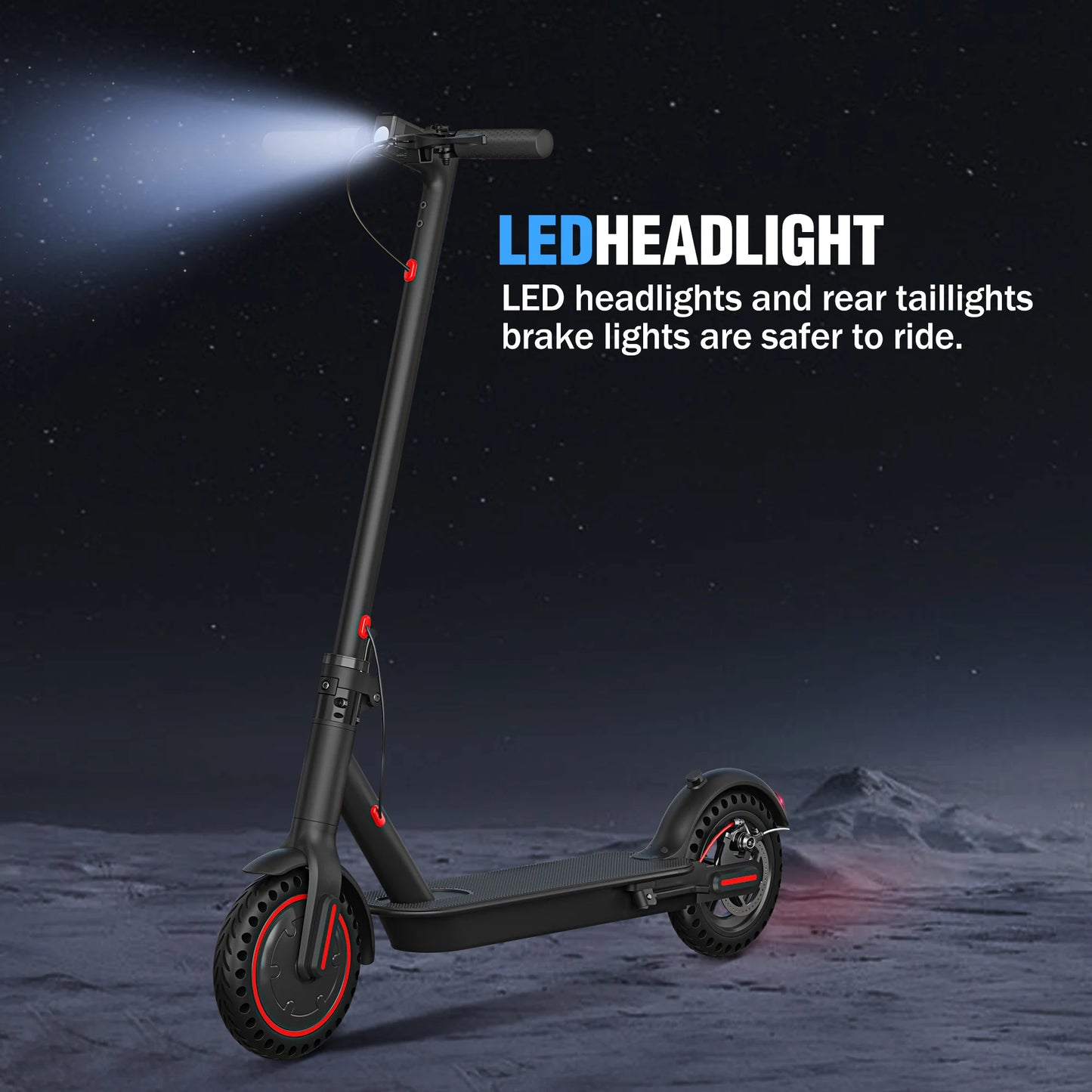 Lightweight Commuter Electric Scooter For Adults With Dual Brake System Explosion Proof Tires App Support Foldable