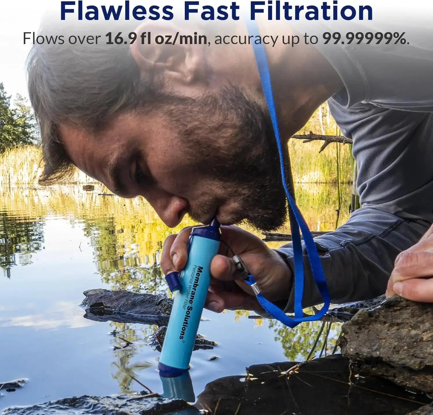 NSF Certified Water Filter Straw For Hiking And Survival Kit by Beastly Survival Outlet