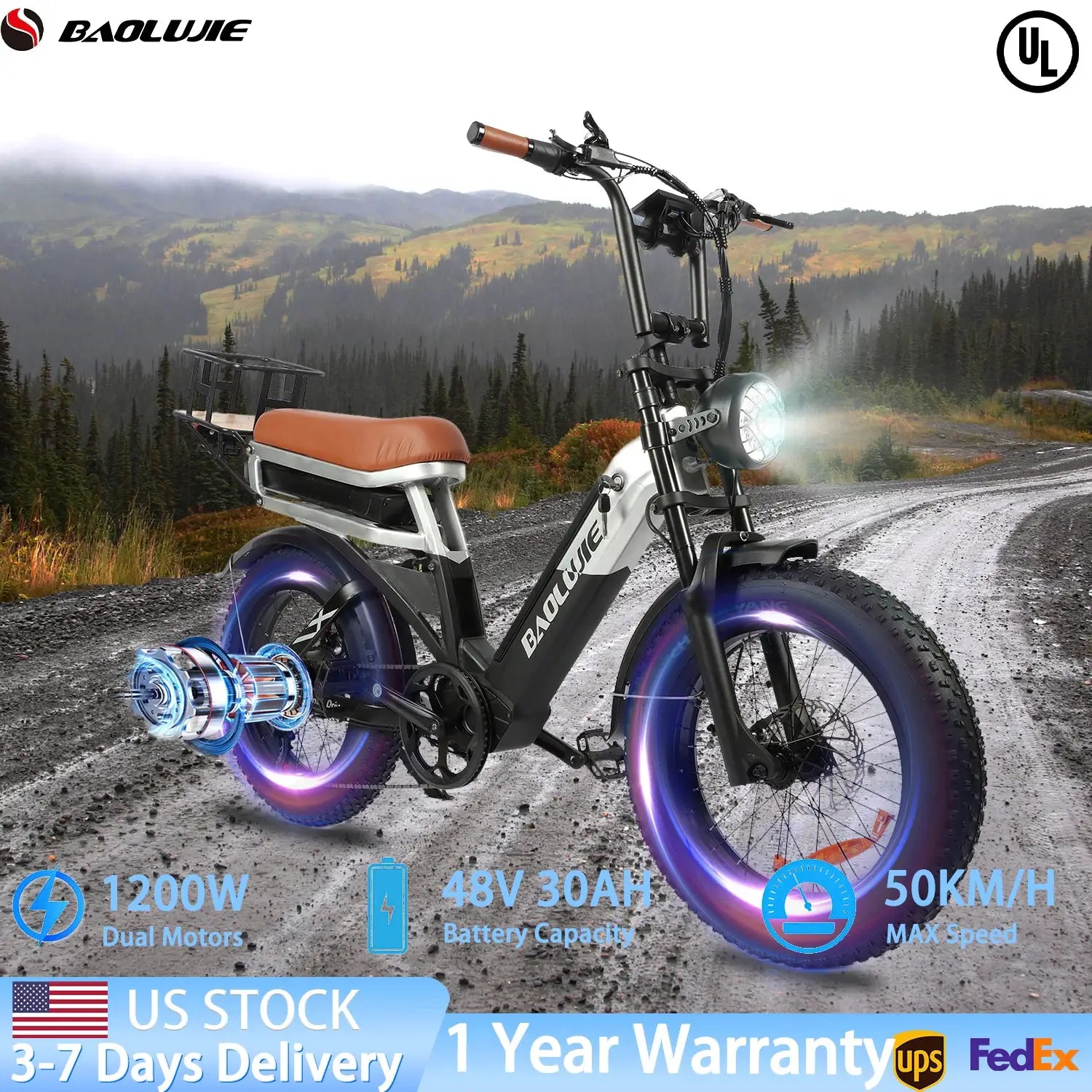 Baolujie 2033 1200W Ebike All Terrain Electric Bicycle Pro X by Beastly Survival Outlet