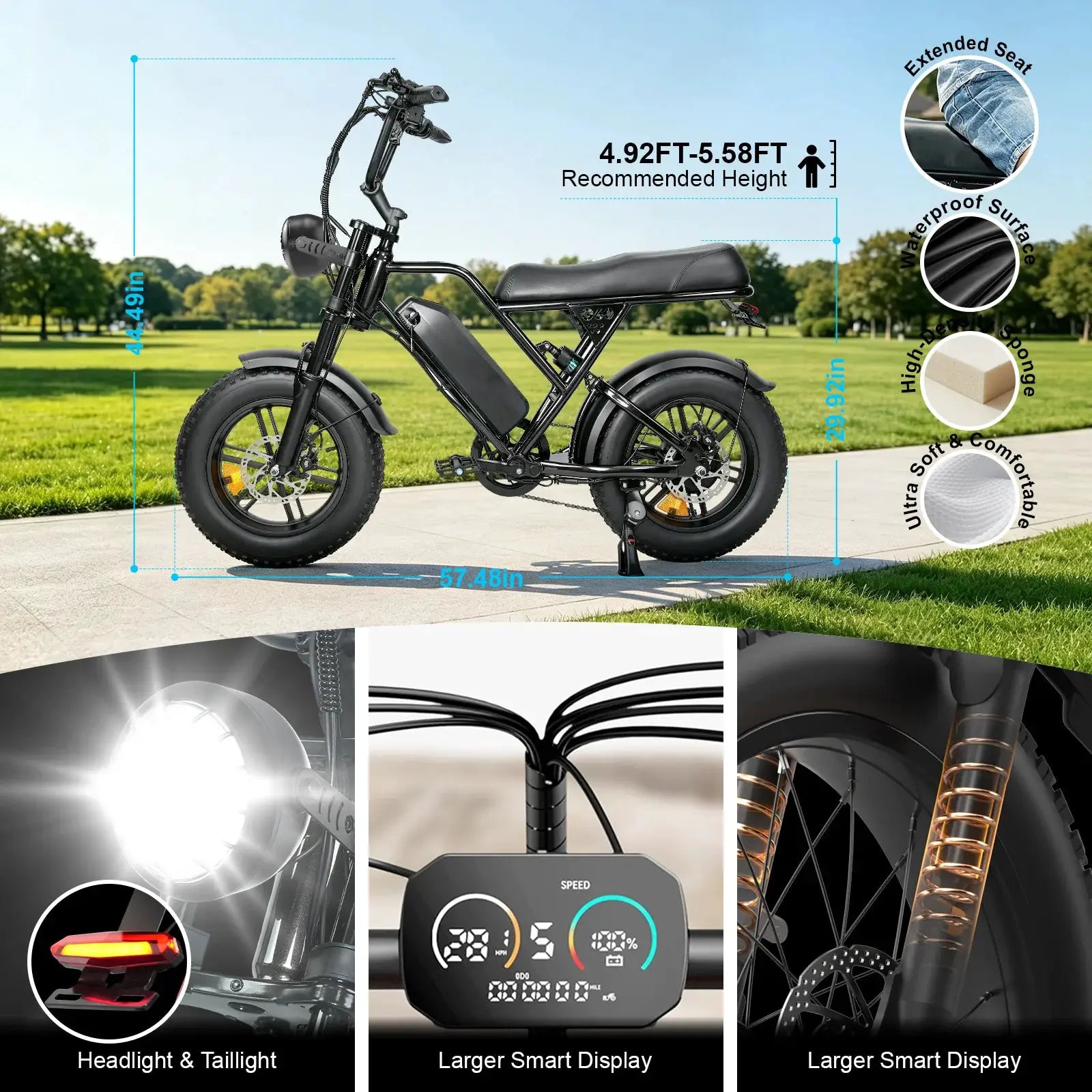 500W Mountain Ebike 36V 13Ah Lithium Battery 28MPH Max Speed 50Miles Long Range Adult Off Road Electric Mountain Bike 16 inch mini by Beastly Survival Outlet