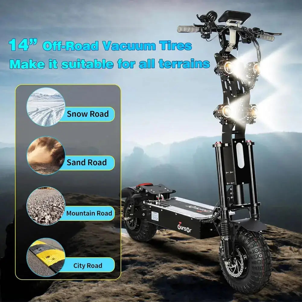 Toursor US UK Stock Scooter 60V 72V E-Scooter Dual Motor 8000W 10000W 14 inch Europe Stock Electric Scooter by Beastly Survival Outlet