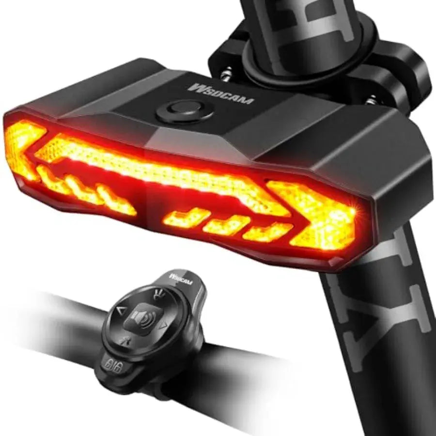 Smart Bike Light with Turn Signals, Brake Light, and Alarm Horn - Auto ON/Off Rechargeable Waterproof Rear Bicycle Tail Light w by Beastly Survival Outlet