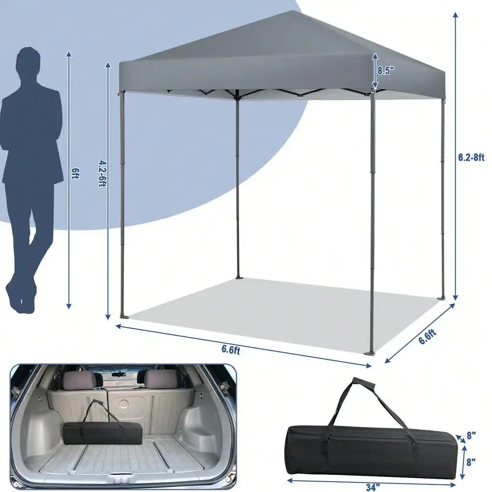 Patio 6.6x6.6ft Portable Pop-up Canopy Tent with UPF 50+ Protection