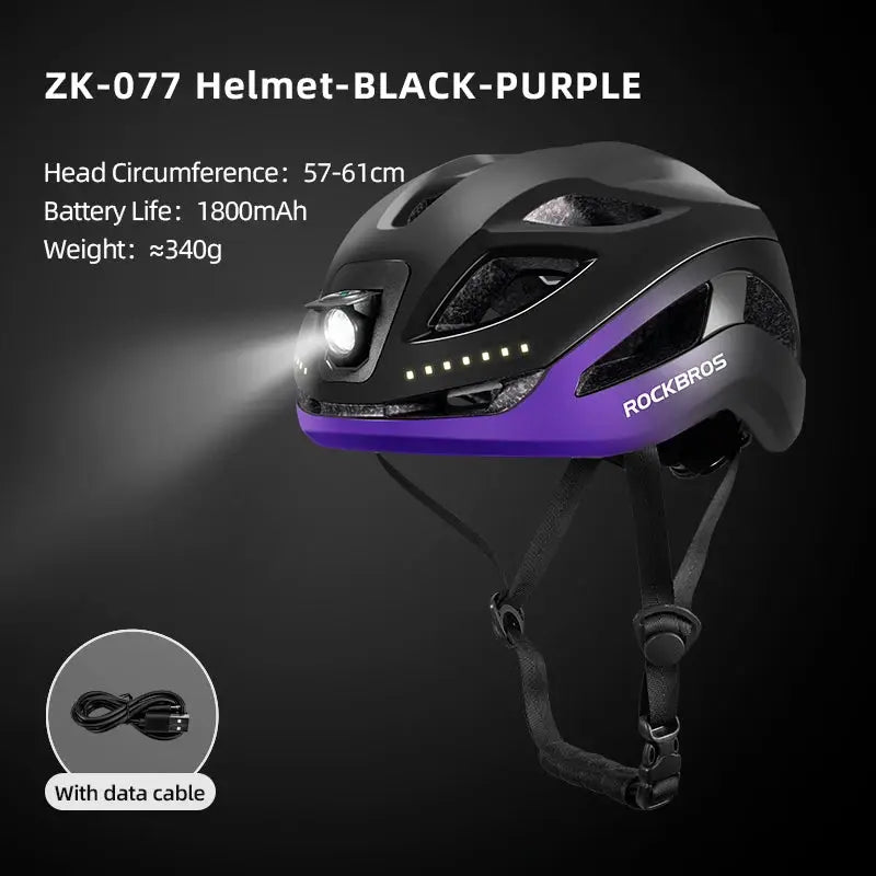 ROCKBROS Cycling Light Helmet Type-C Charging Electric LED Front Light Helmet Night Cycling Safety Helmet Bicycle Scooter Helmet by Beastly Survival Outlet ROCKBROS Cycling Light Helmet Type-C Charging Electric LED Front Light Helmet Night Cycling Safety Helmet Bicycle Scooter Helmet Beastly Survival Outlet