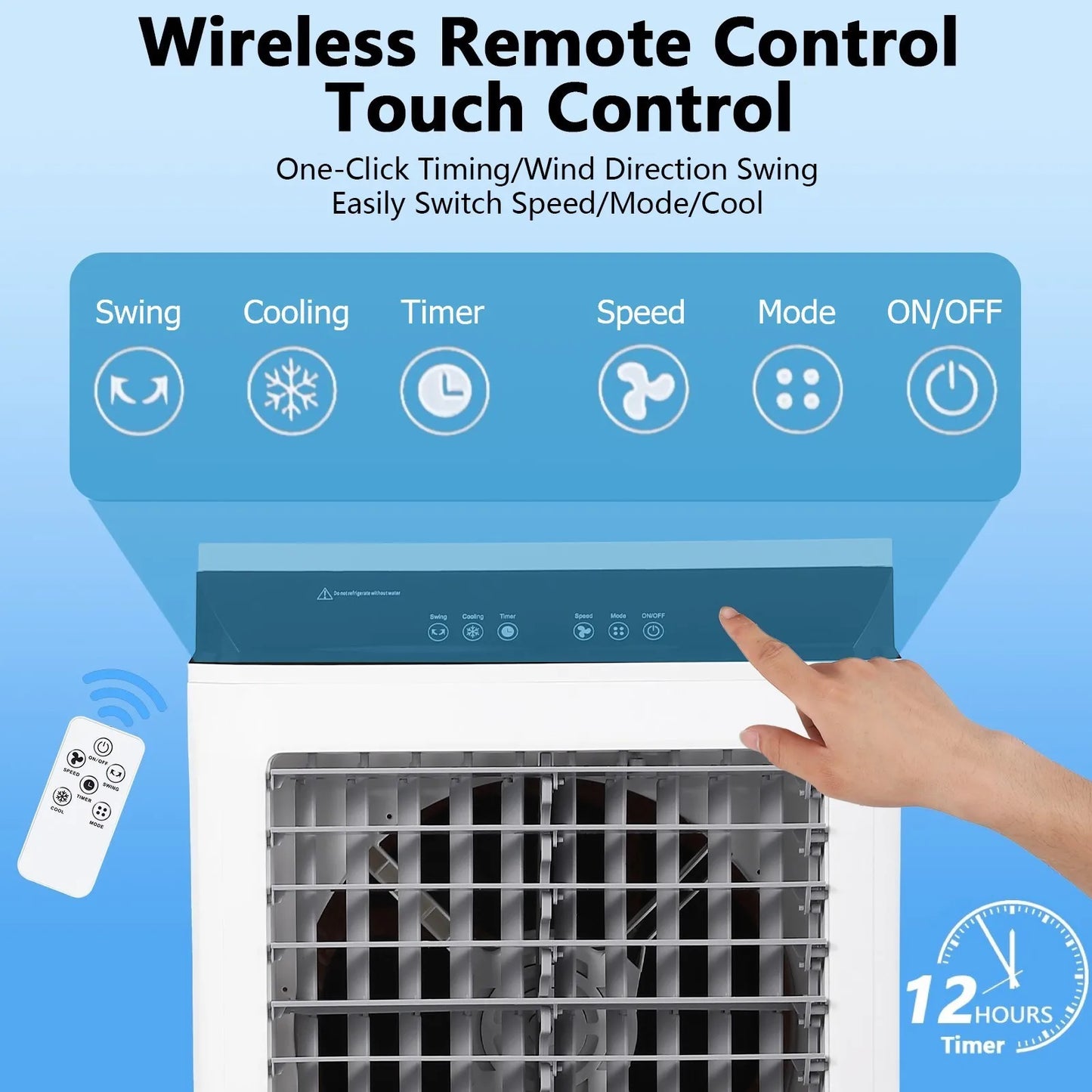 Evaporative Air Cooler 1800 CFM With Remote and Ice Packs