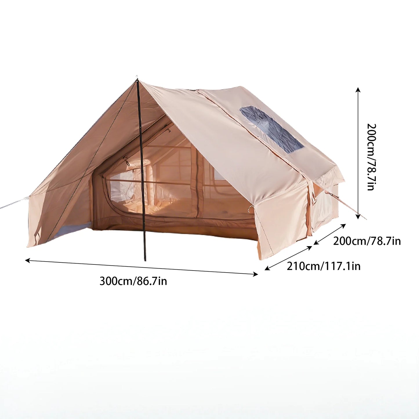 Pakicetus Colossal Inflatable Camping Tent With Skylight Mesh by Beastly Survival Outlet