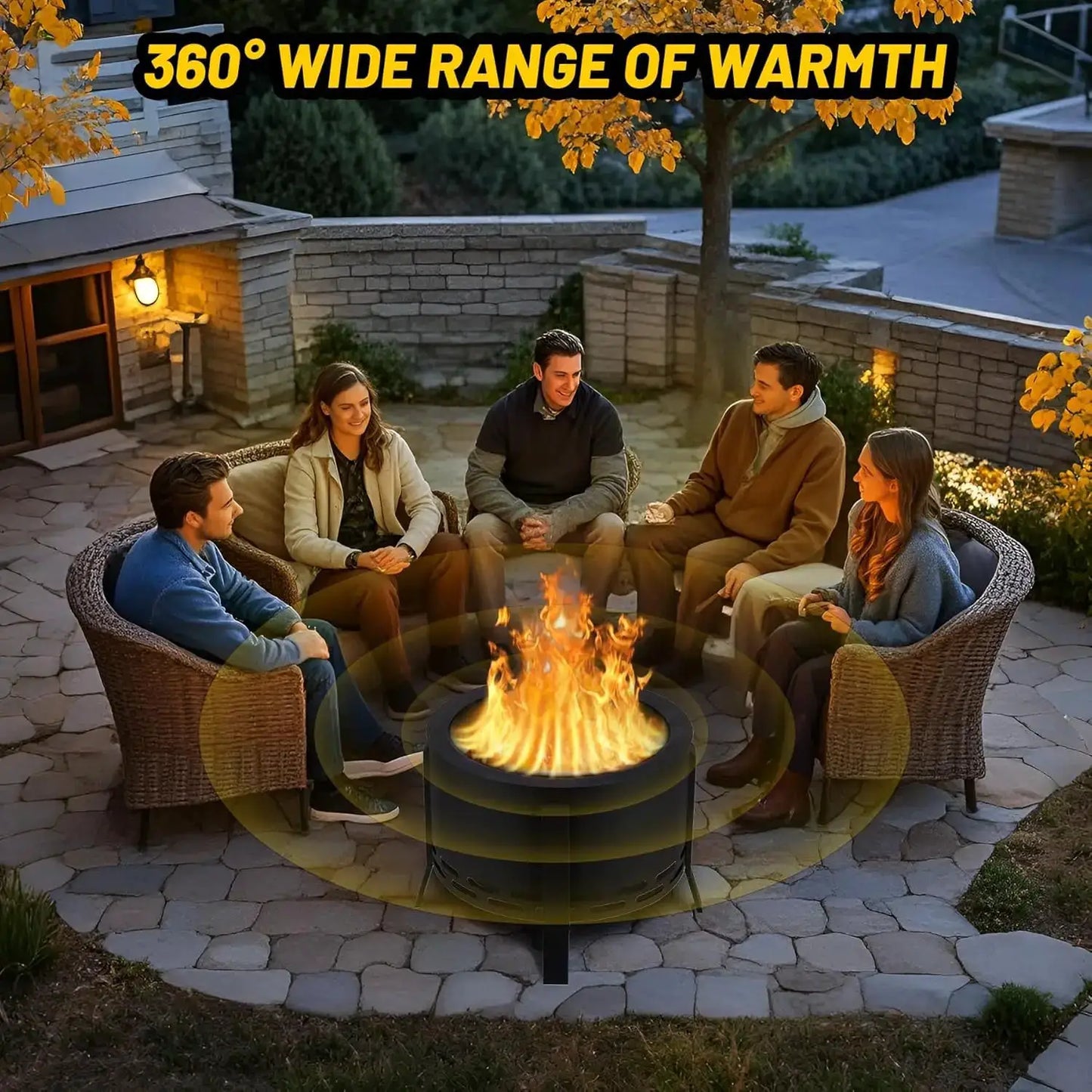26 Inch Smokeless Fire Pit With Folding Feet For Camping Kit by Beastly Survival Outlet