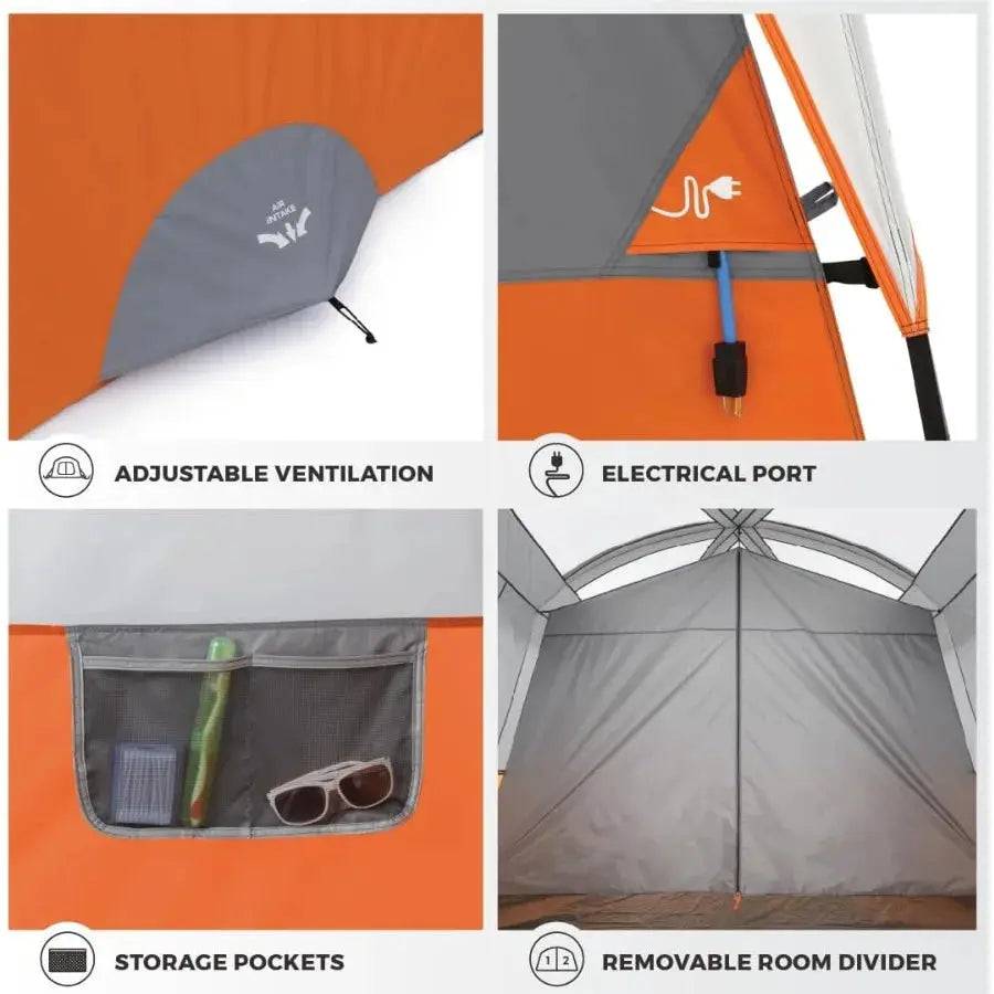 Tent for Family Camping 10 Person/ 11 Person/ 12 Person Large Multi Room Cabin Tents for Car Camping and Outdoor Adventures by Beastly Survival Outlet