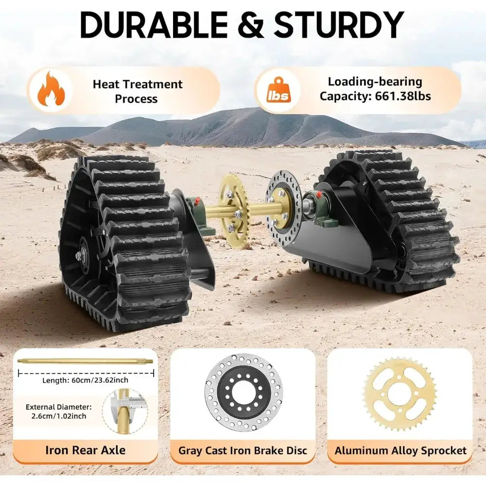 Go Cart Axle Kit, 600mm/23.6" Rear Axle Track Assembly, Quad Snow Sand Snowmobile ATV Tracks, Go-Kart Motorcycle Frame Kits by Beastly Survival Outlet