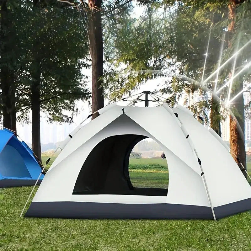 Small Silver Compact Auto-Tent - Quick 60-Second Setup Sunshade for 3-4 People, All-Weather & Portable by Beastly Survival Outlet