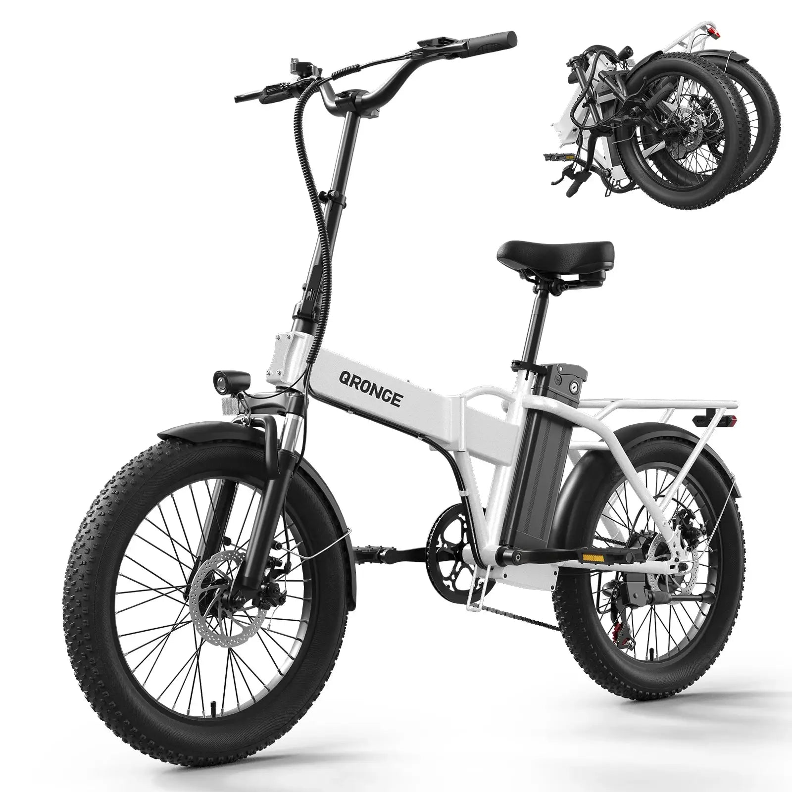 QRONGE Waterfall Foldable Electric Bicycles 1000W Peak 28 MPH by Beastly Survival Outlet