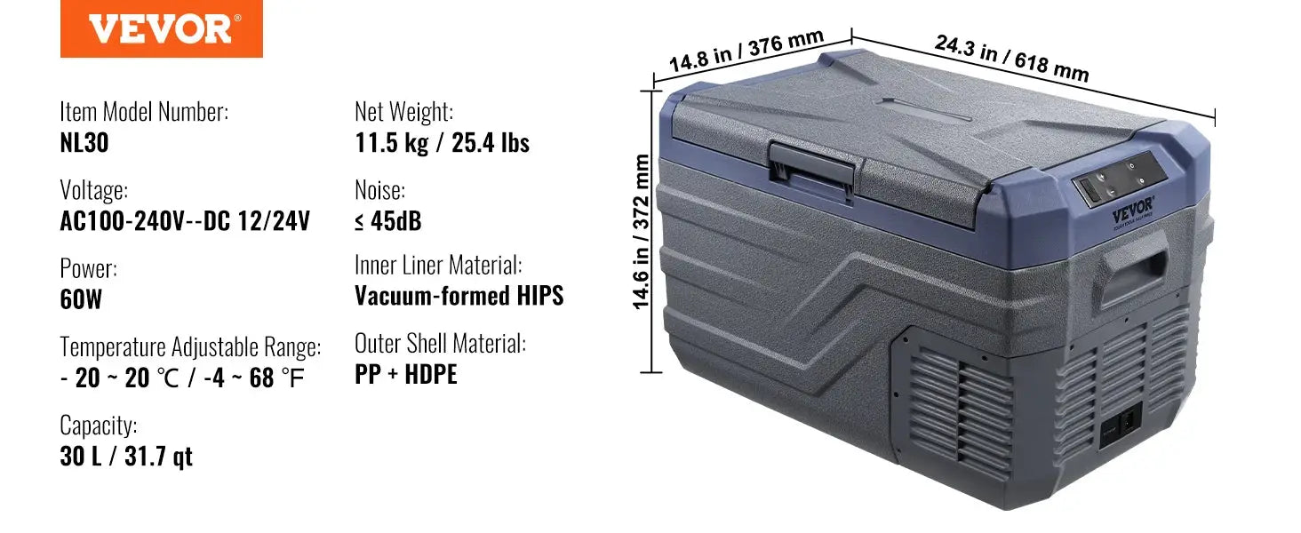 SucceBuy 8L to 75L Car Refrigerator Fridge Portable Icebox Single&Dual Zone w/Blue Tooth Temp Adjustable for Outdoor Camping RV by Beastly Survival Outlet
