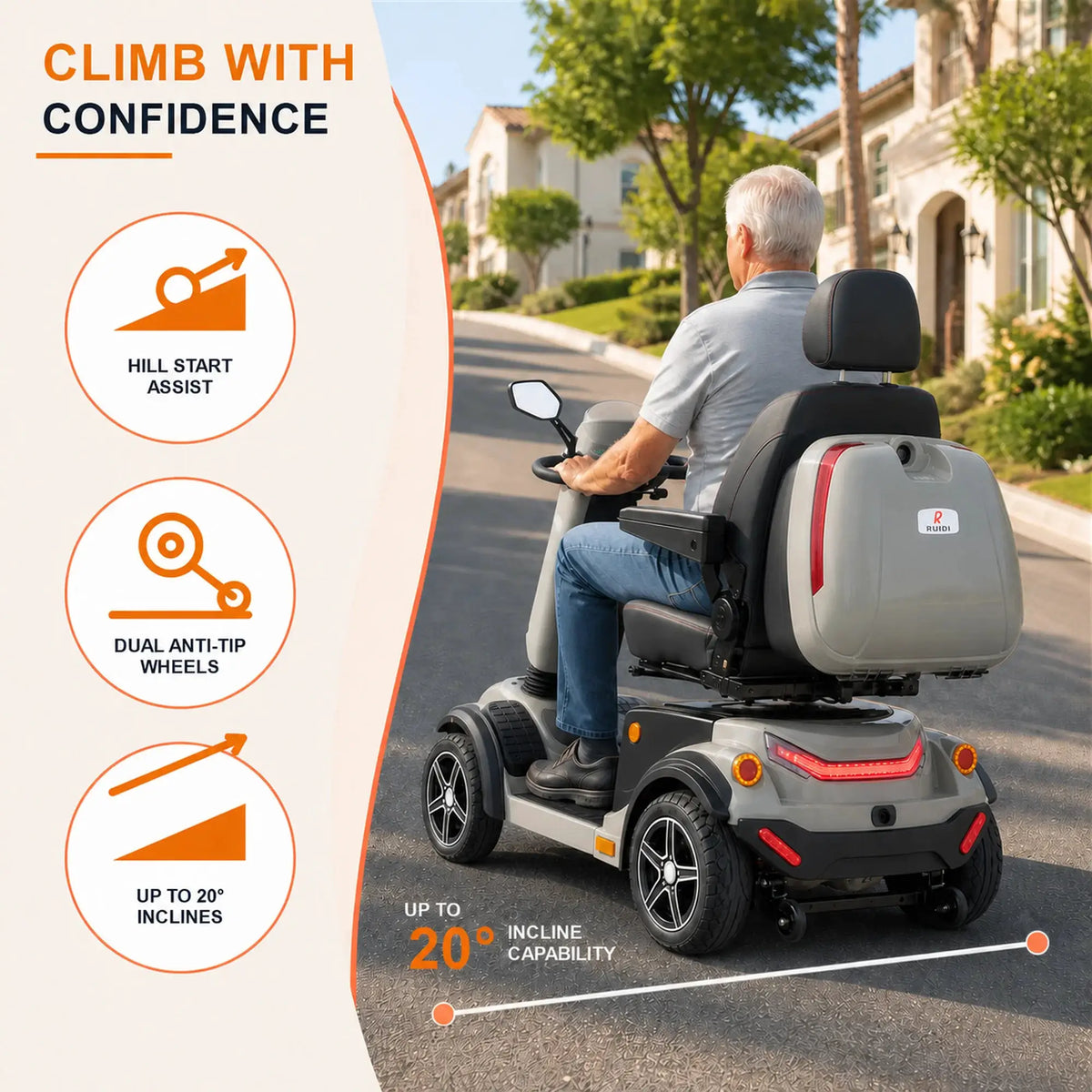 Unificare R4SE 4 Wheel Mobility Scooter For Seniors Heavy Duty Handicap Electric Scooter Keyless Start Bluetooth Audio Full Suspension With Lockable Removable Rear Storage Box by Beastly Survival Outlet Unificare R4SE 4 Wheel Mobility Scooter For Seniors Heavy Duty Handicap Electric Scooter Keyless Start Bluetooth Audio Full Suspension With Lockable Removable Rear Storage Box Beastly Survival Outlet